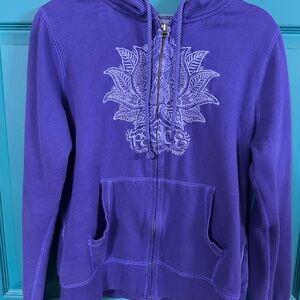 Lucky Brand Embroidered Lotus Purple Hoodie